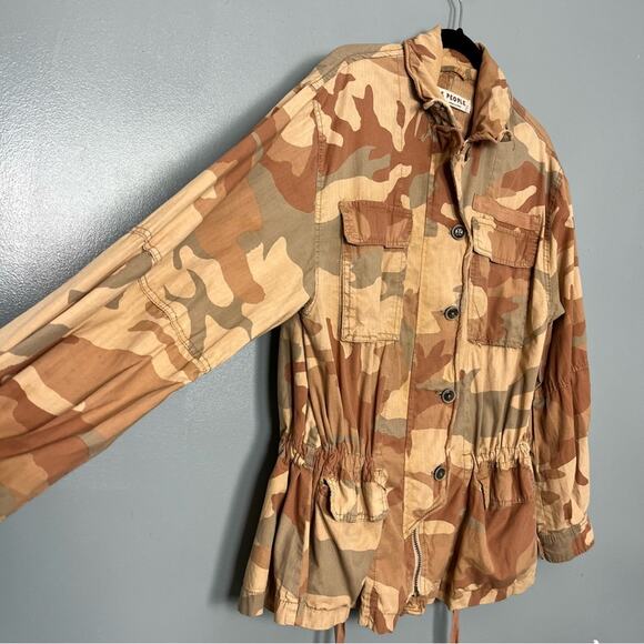 Free People Lead The Way Camo Lightweight Utility Jacket Taupe Tan Women’s XS - Picture 5 of 11